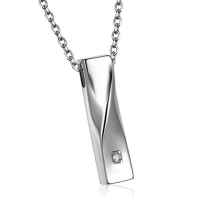 Twisted Cuboid Bar Necklace