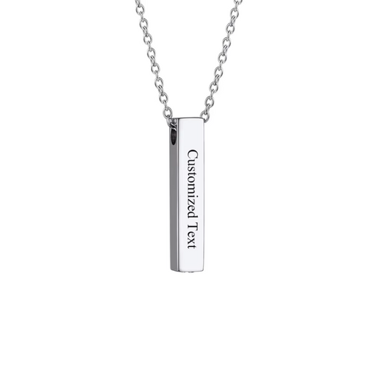 Personalized Cubic Bar Necklace