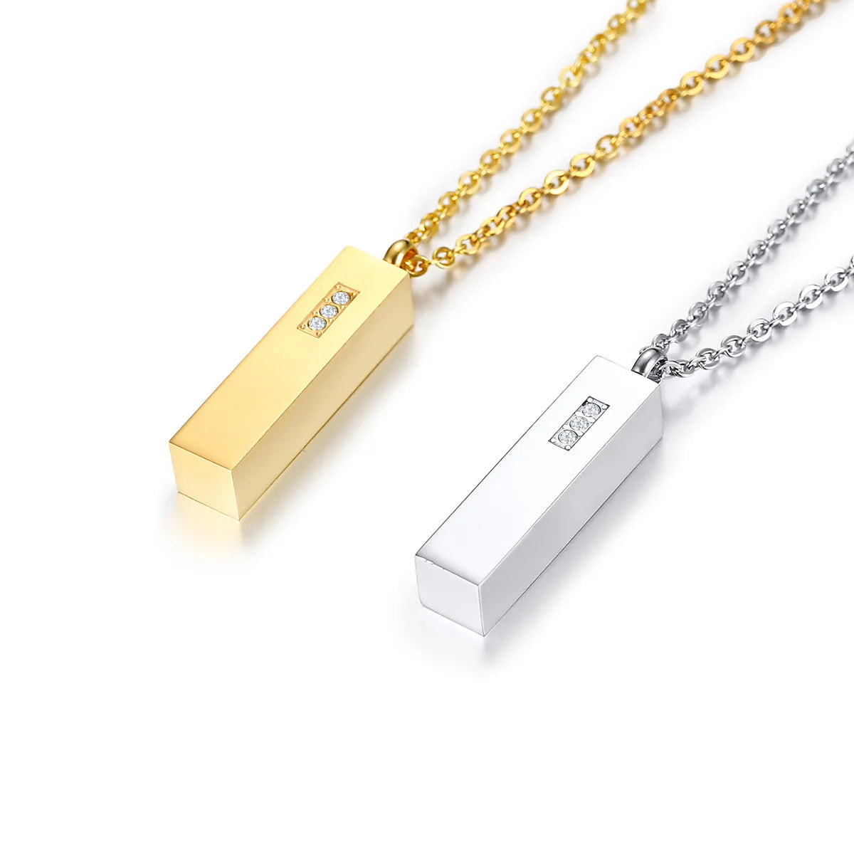 Crystal Cubic Bar Necklace