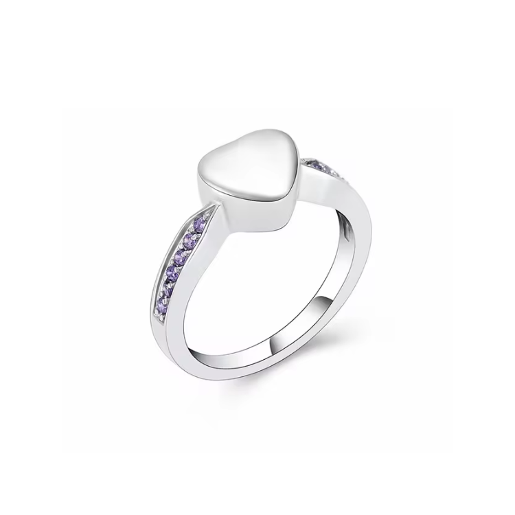 Shimmering Heart Crystal Ring